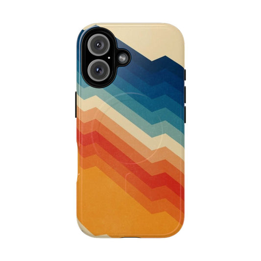 Colorful geometric phone case with a bright, abstract pattern