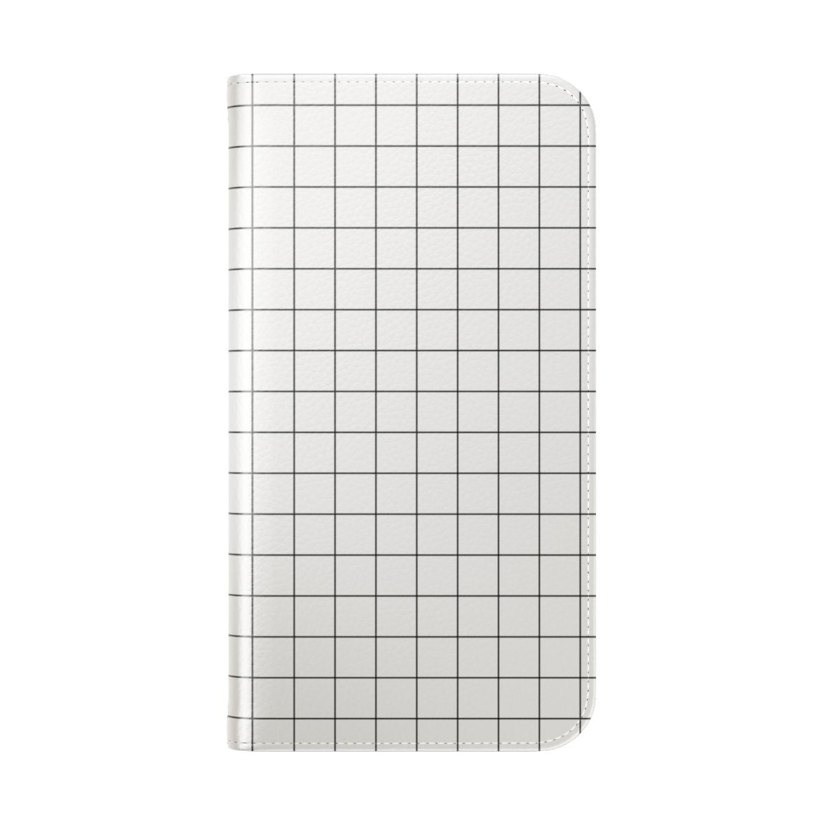 Stylish black grid pattern phone case with a minimalist, aesthetic design - Folded Back