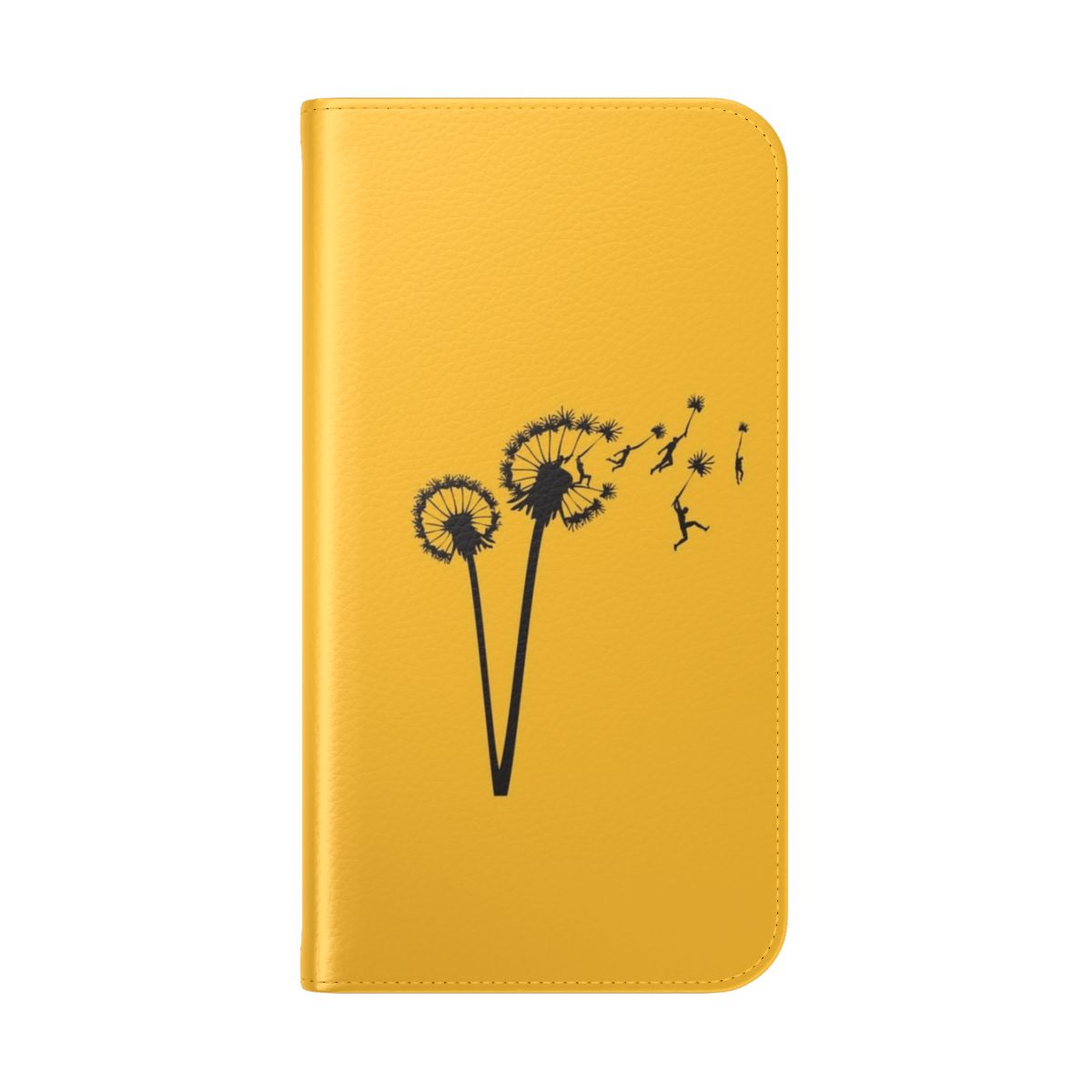 Stylish dandelion-themed flip cover phone case - Folded Back