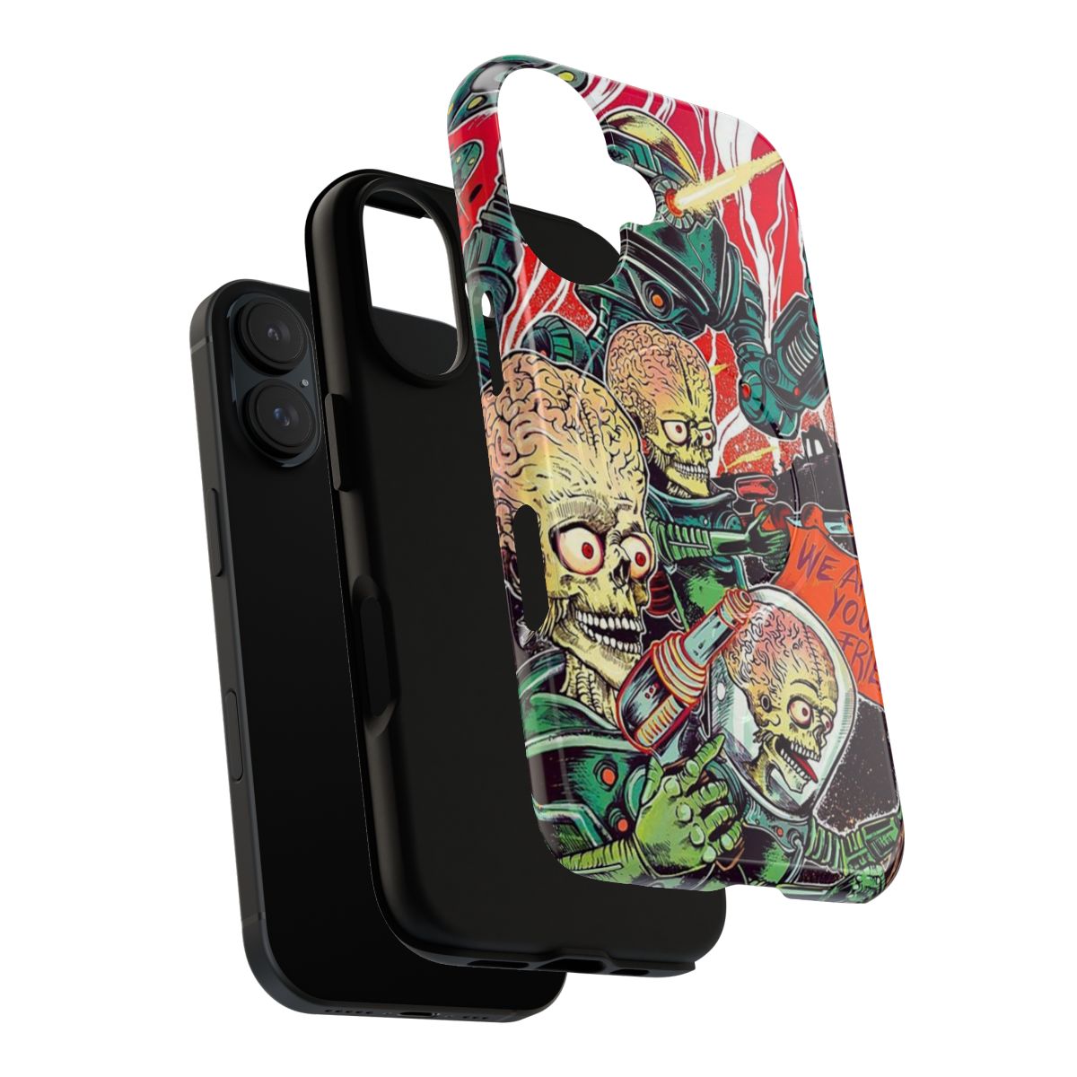 Vibrant and durable phone case featuring an alien and space-themed graphic design - Layers