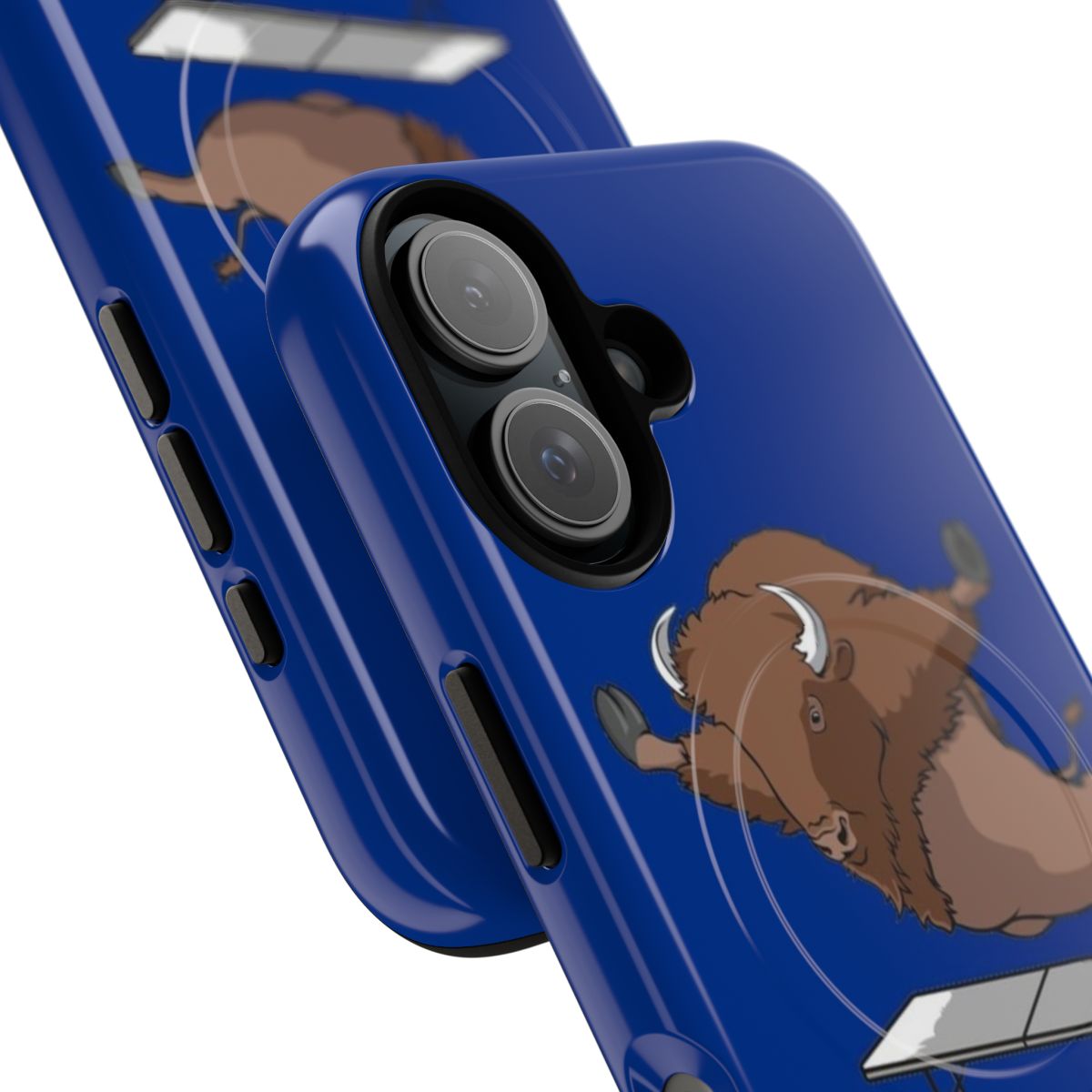 Magnetic tough phone case with Buffalo Bills Mafia table dive design for Bills superfans - Detail