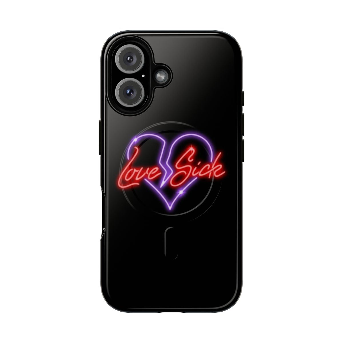 Magnetic phone case featuring a heart design inspired by Don Toliver's "Lovesick" album