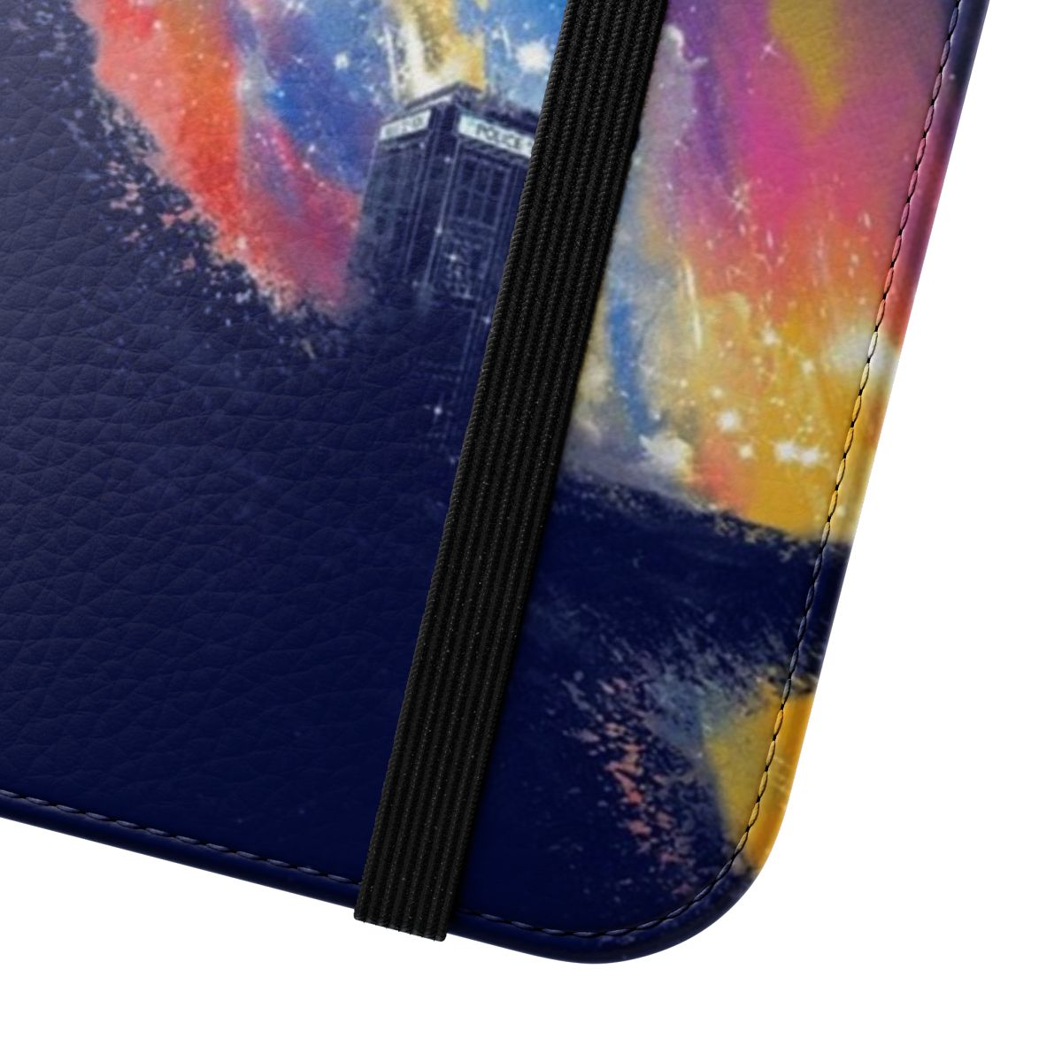 Colorful and artsy 13th Doctor-themed phone case for sci-fi fans and Whovians - Close Up