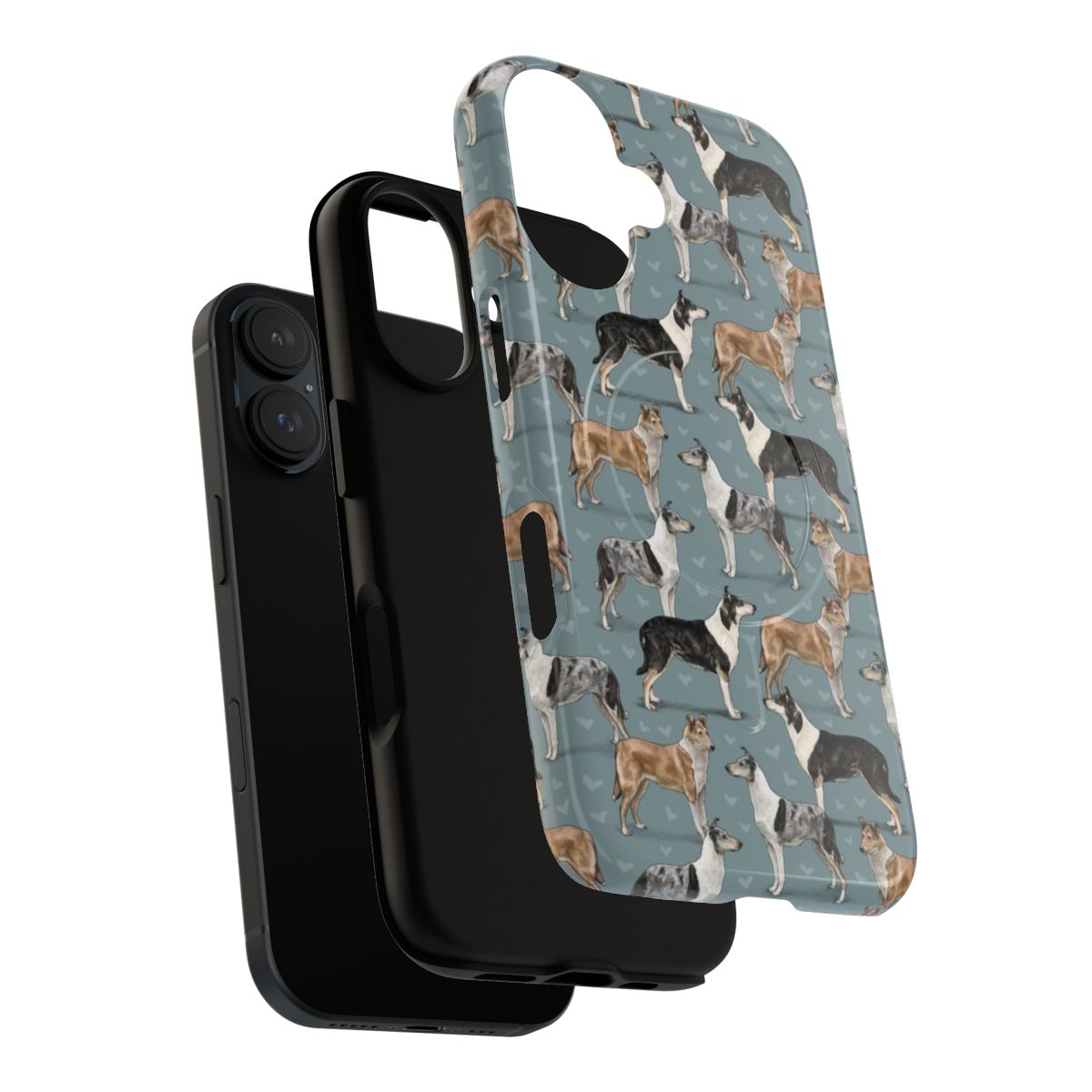 Smooth collie dog breed image on a durable, magnetic phone case - Layers