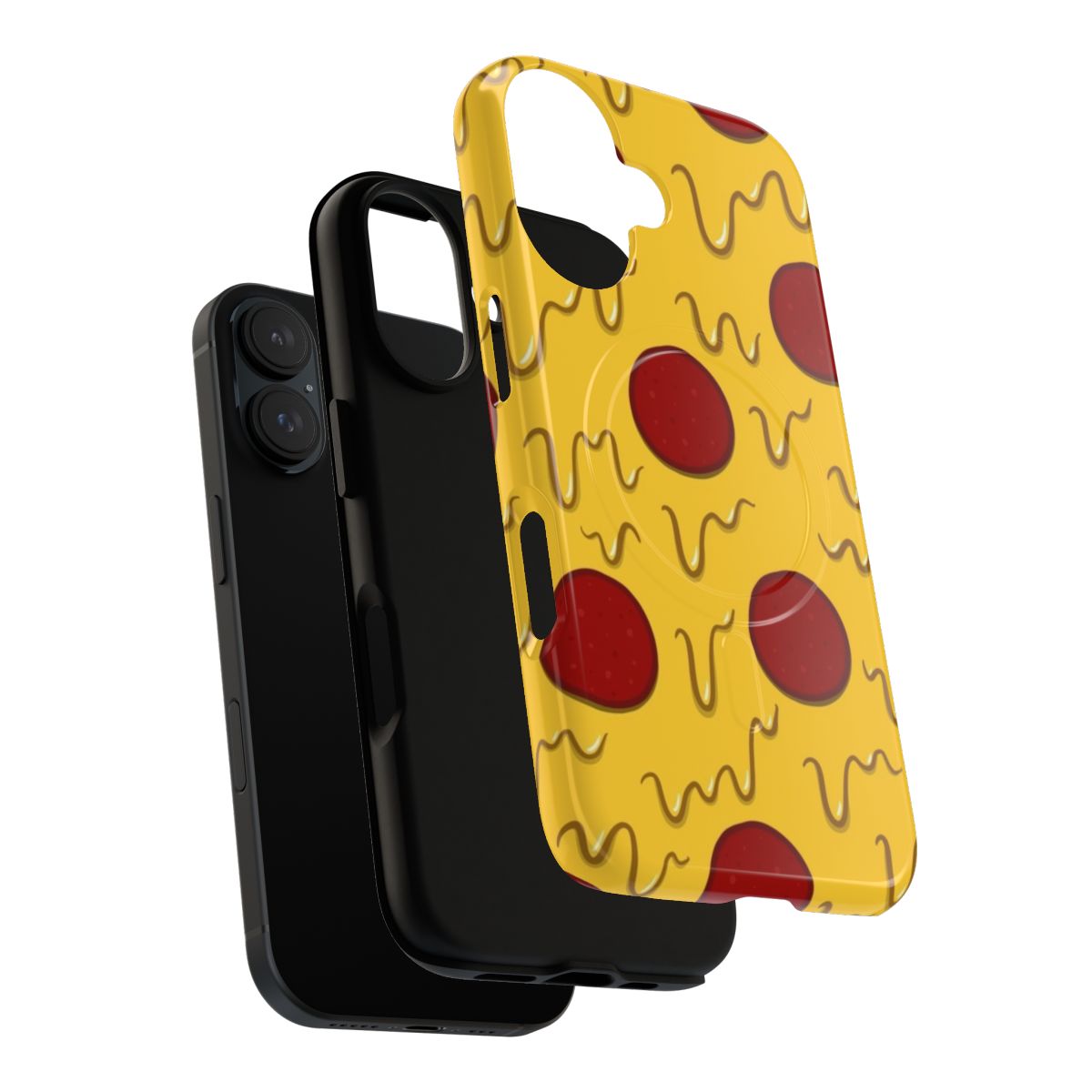 Pepperoni pizza-themed phone case with melting cheese and dripping sauce design - Layers