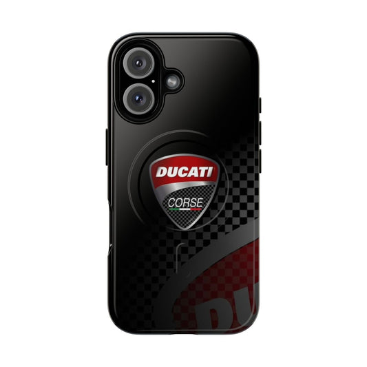 Sleek Ducati-Inspired Motorcycle Phone Case with Magnetic Tough Design