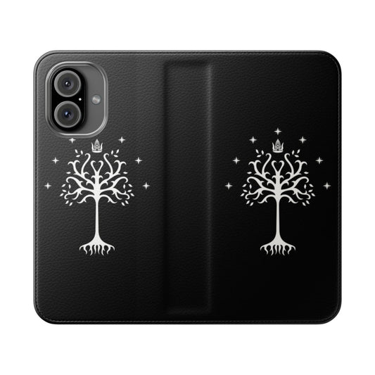 Detailed Tree of Gondor design on a protective flip cover phone case