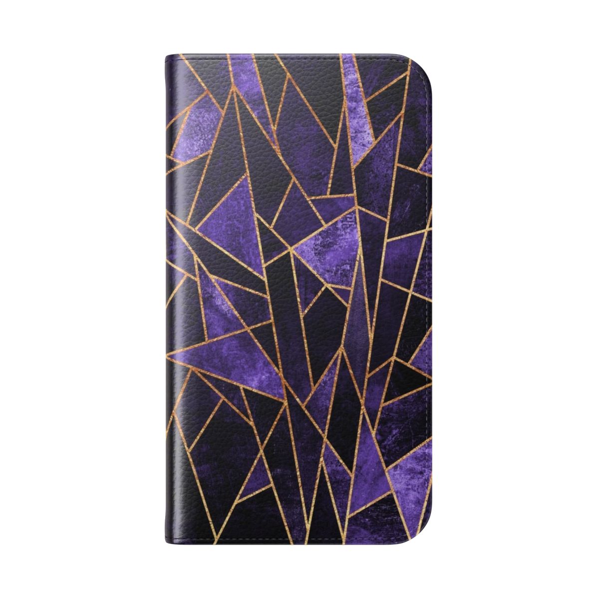 Shattered amethyst abstract geometric mosaic pattern phone case - Folded Back