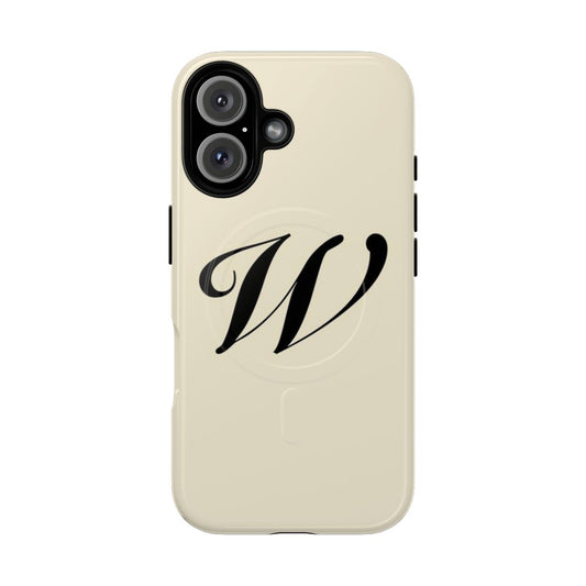 Monogram initial letter W on a personalized phone case