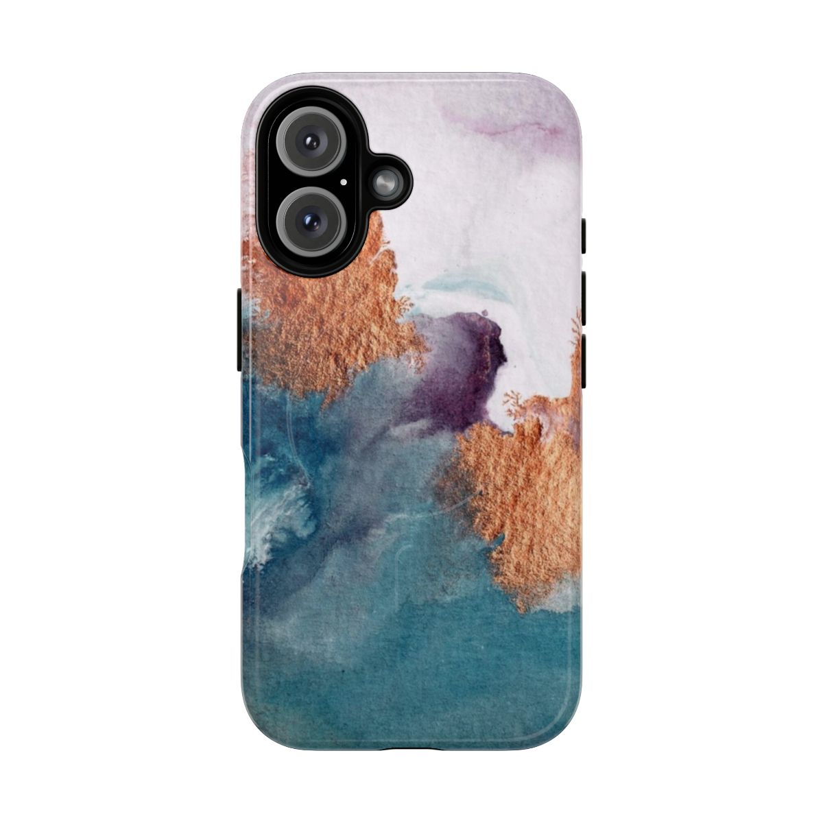 Colorful abstract watercolor painting design on a phone case