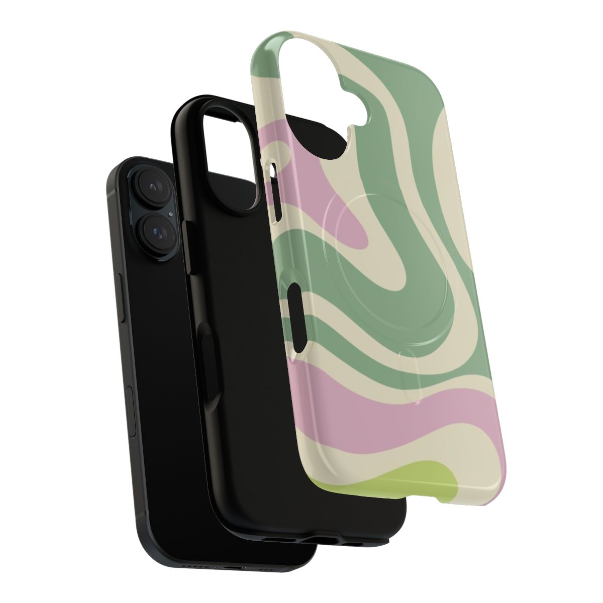 Vibrant abstract swirl pattern in soft pastel colors on a magnetic tough phone case - Layers