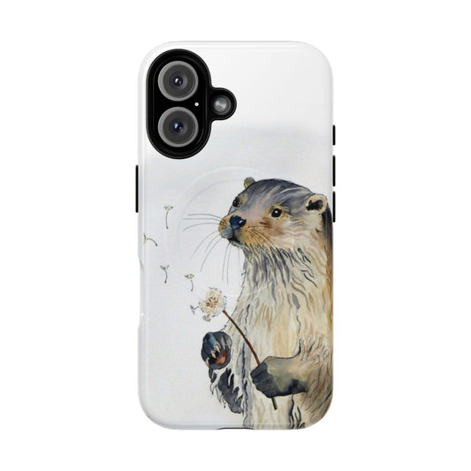 Whimsical illustration of a wishing otter on a durable, protective phone case.