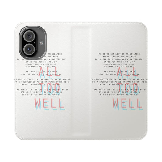 A high-quality phone case featuring the cover art from Taylor Swift's song "All Too Well".