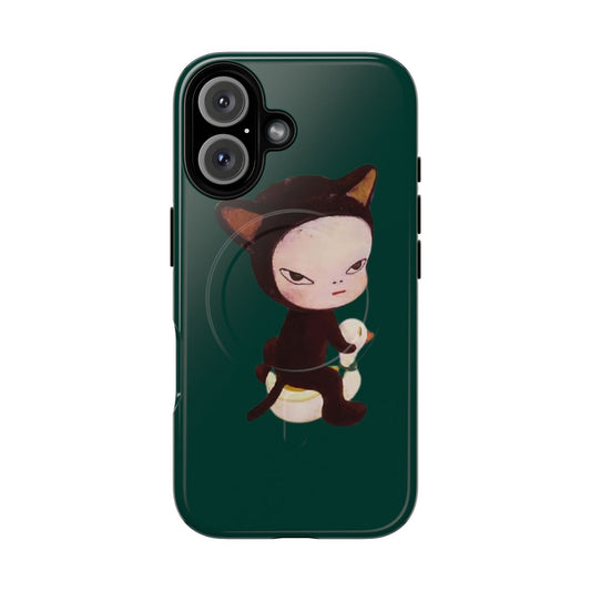 Yoshitomo Nara-inspired magnetic tough phone case featuring the artist's distinctive style