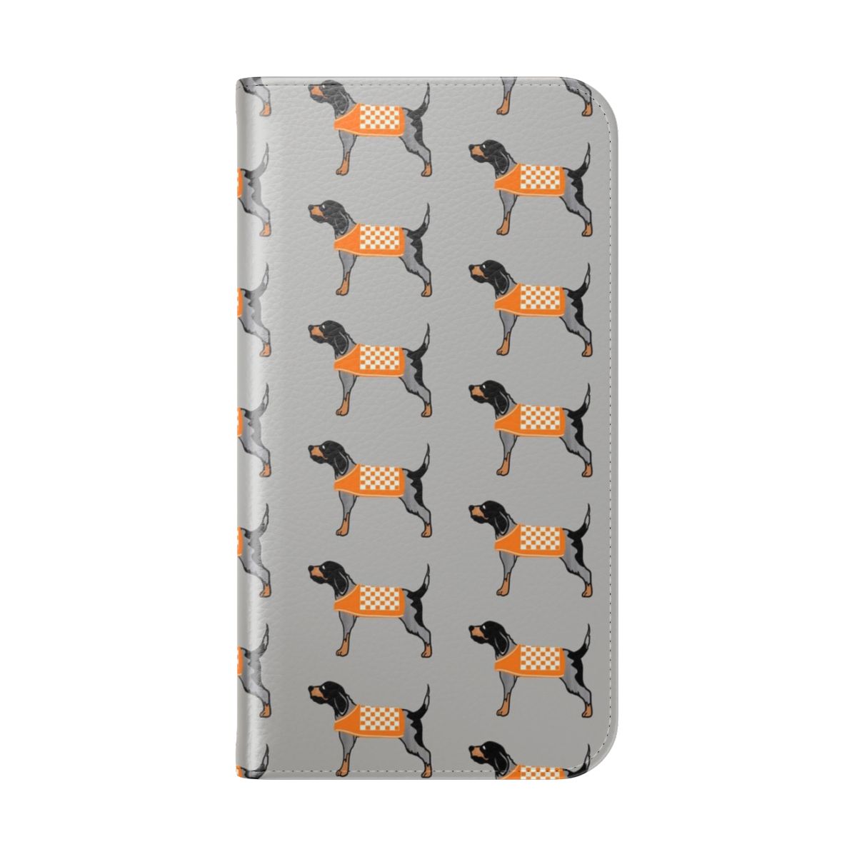 Smokey-inspired phone case with the Bluetick Hound mascot for Tennessee Vols fans - Folded Back