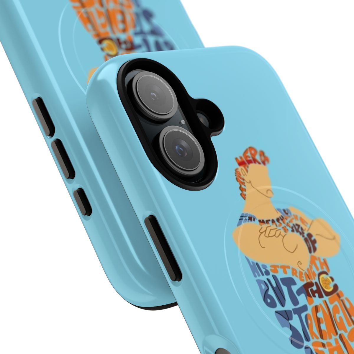 Hercules-inspired magnetic tough phone case with heroic typography - Detail