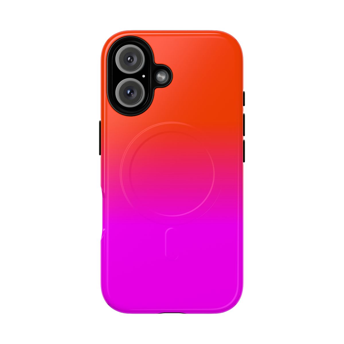 Neon orange and hot pink ombre shade color fade magnetic tough phone case