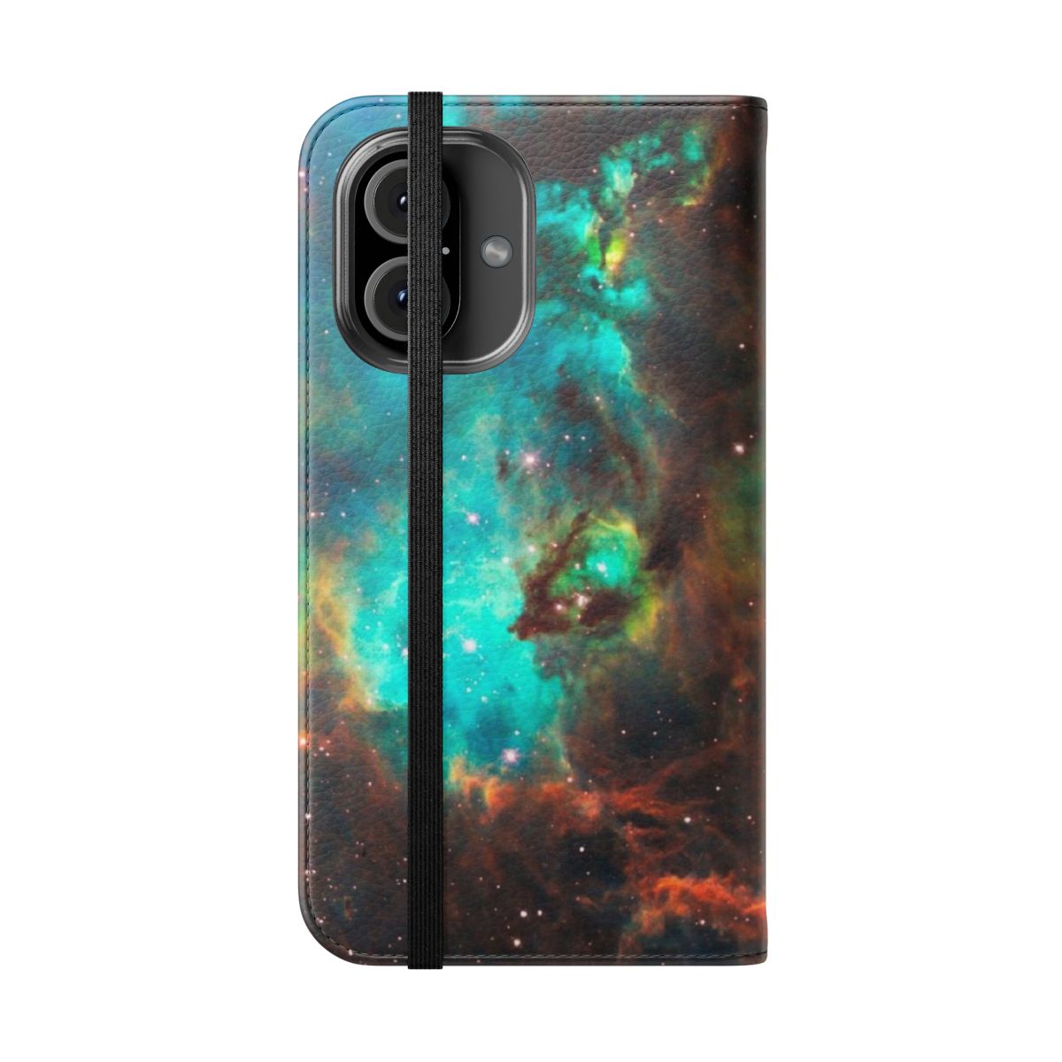 Stylish green galaxy and nebula design phone case - Folded Front