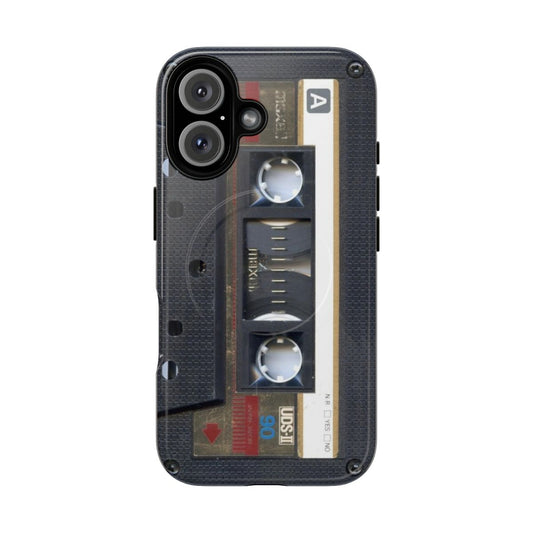 Retro cassette-inspired magnetic tough phone case for music lovers