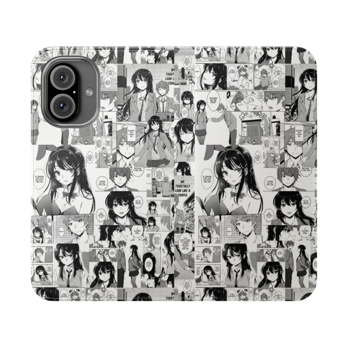 Anime-themed phone case featuring characters from the popular "Rascal Does Not Dream of Bunny Girl Senpai" manga.