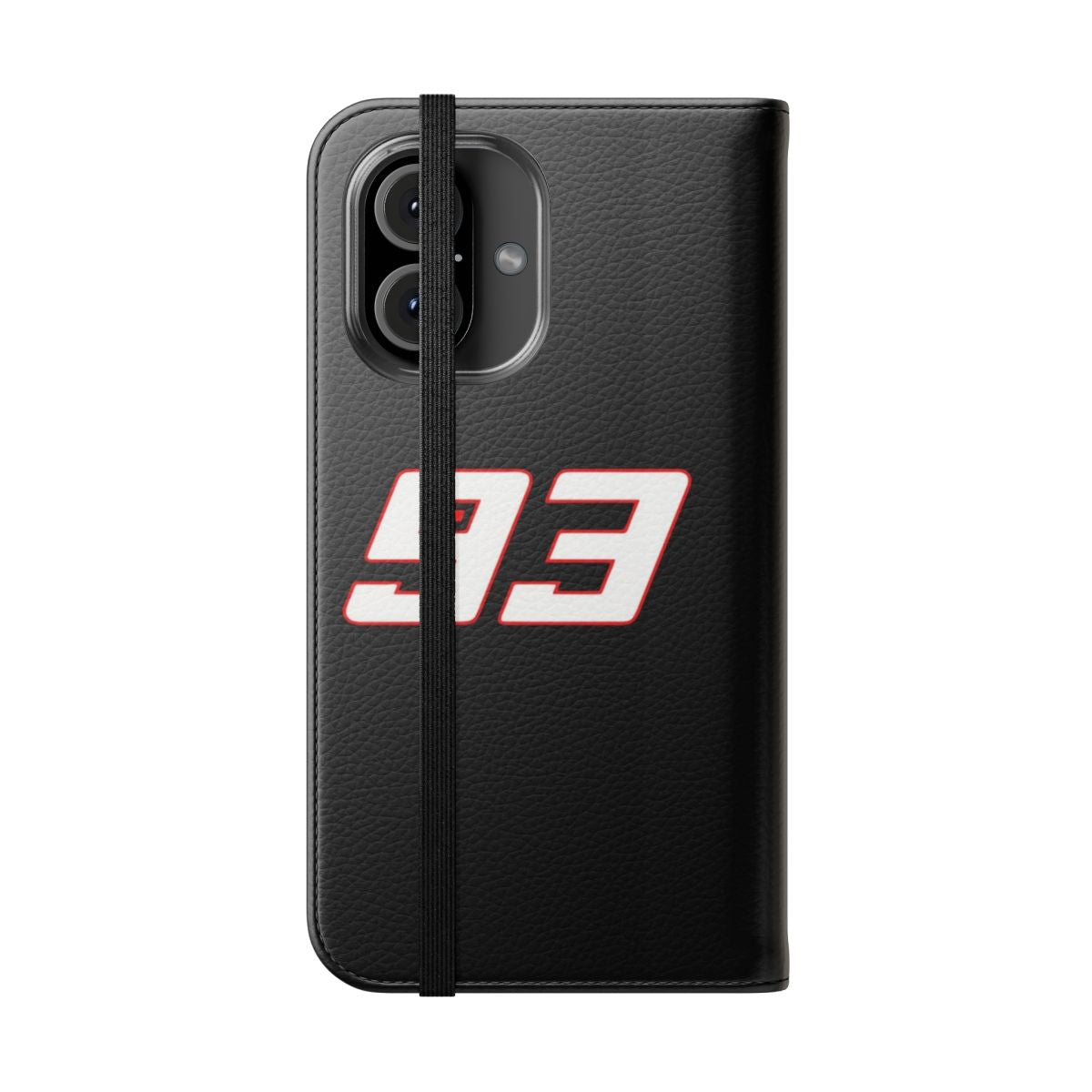 Motorcycle racing flip cover phone case with bold design - Folded Front