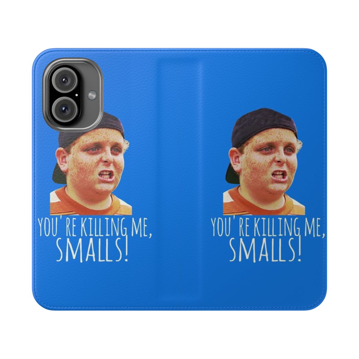 Vintage-style flip cover phone case featuring "The Sandlot" movie graphics