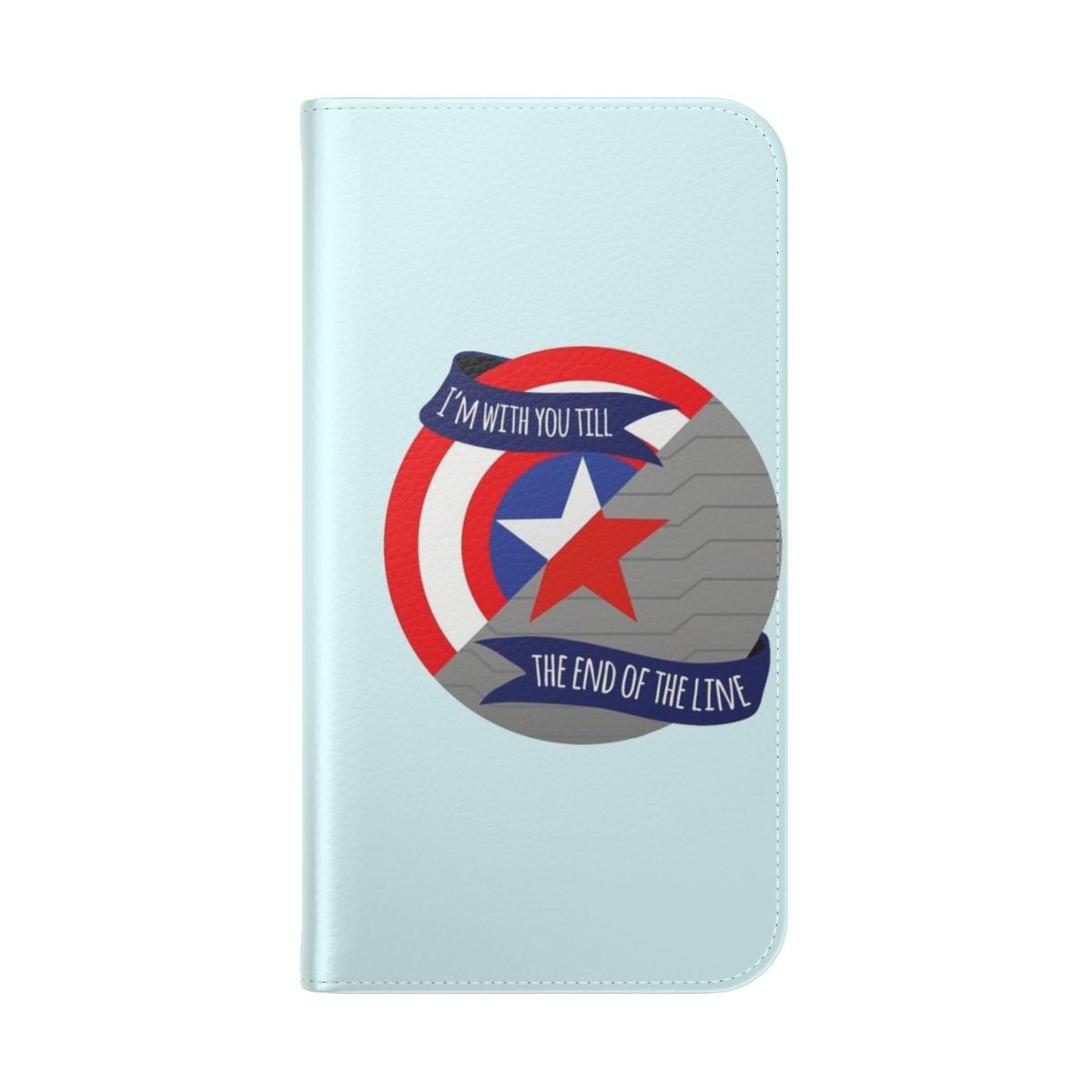 Stucky themed flip cover phone case featuring Captain America and Winter Soldier - Folded Back