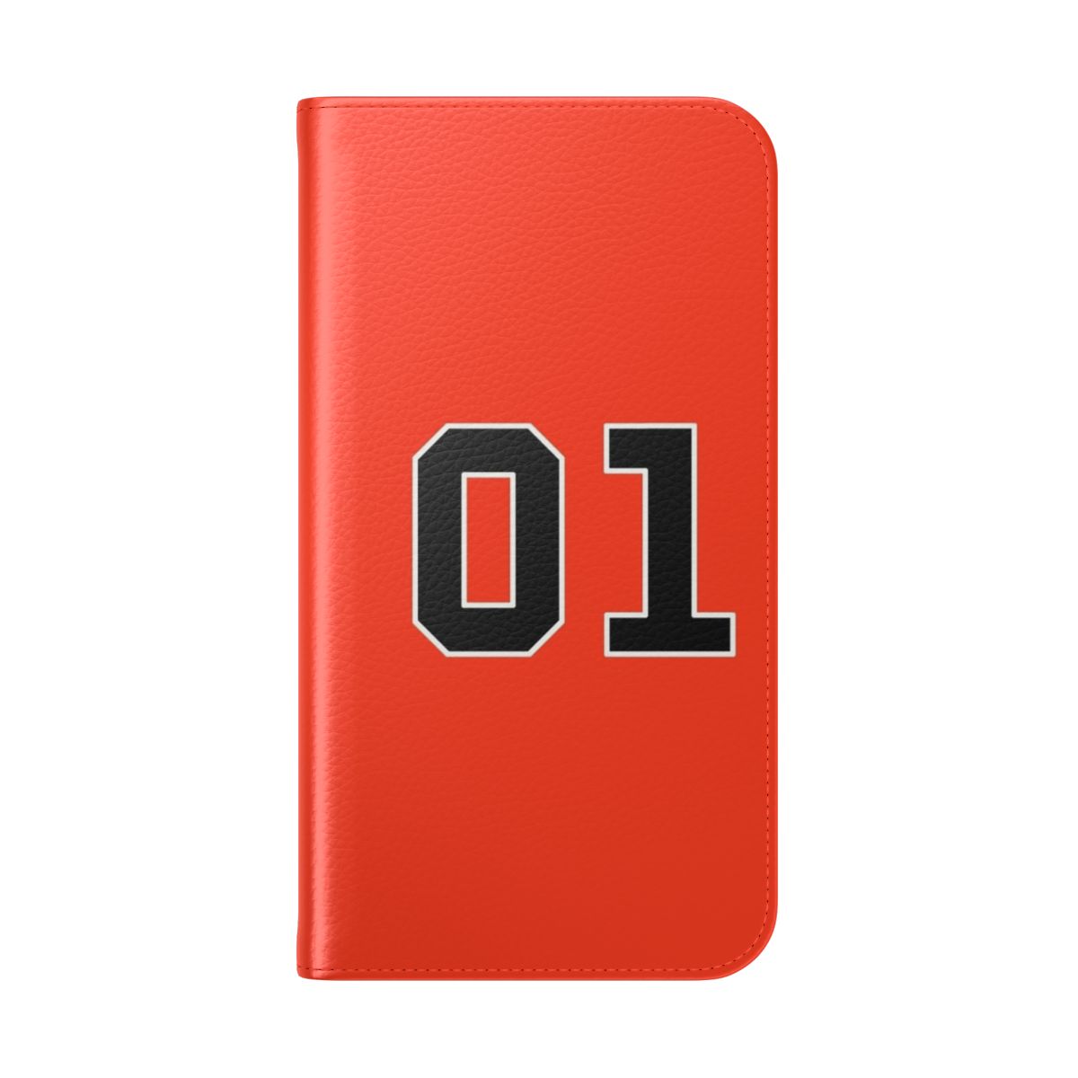 Vintage car-themed flip cover phone case with General Lee design - Folded Back