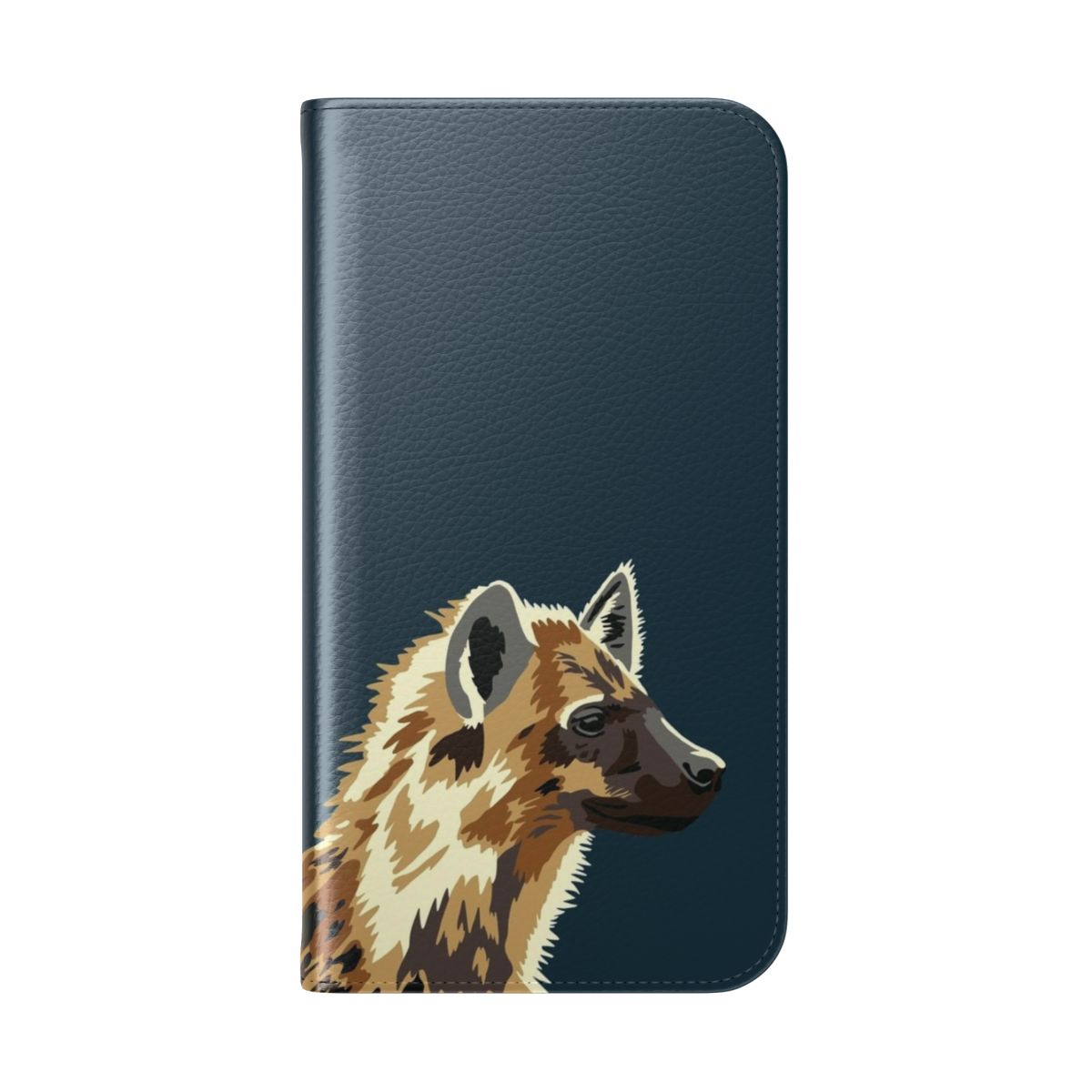 Spotted hyena portrait phone case with a simple, stylish design - Folded Back