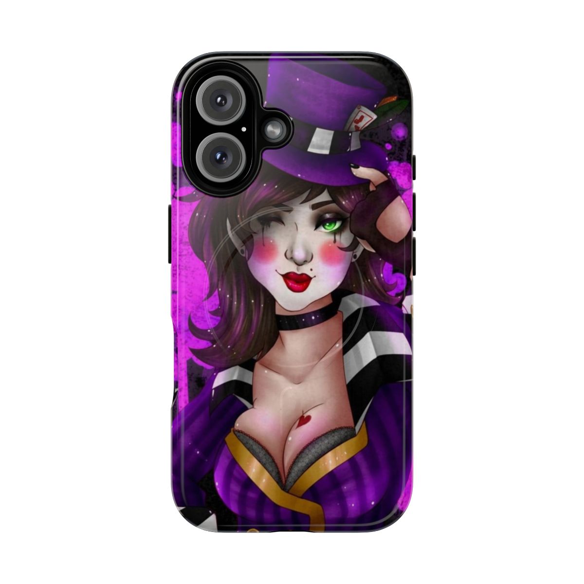 Miss Moxxi-inspired phone case with bold colors and unique design