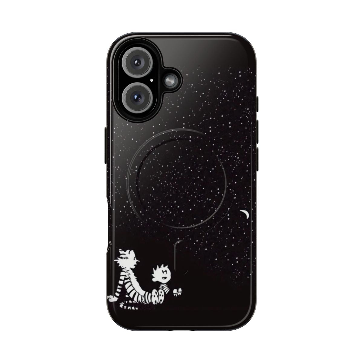 Vibrant phone case featuring the beloved characters Calvin and Hobbes from the classic comic strip.