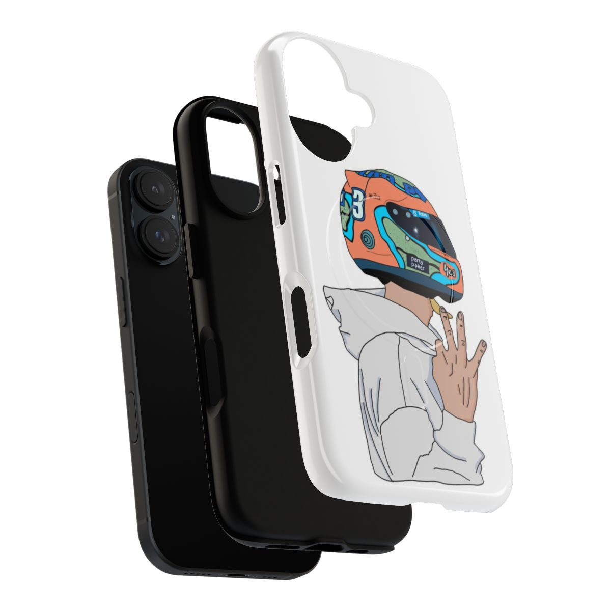 Magnetic tough phone case featuring Daniel Ricciardo's race car number 3 design - Layers