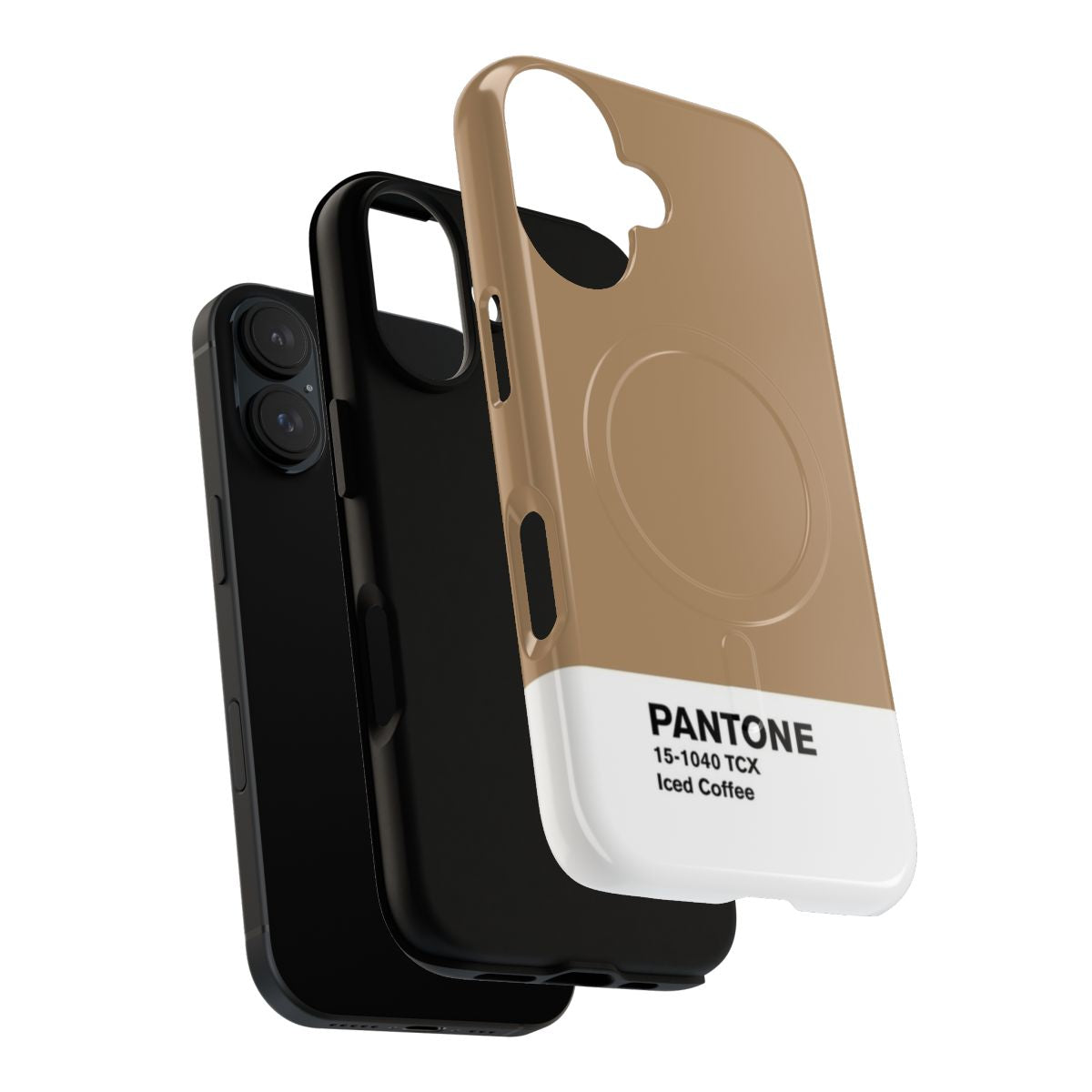 Colorful phone case with iced coffee inspired Pantone design - Layers