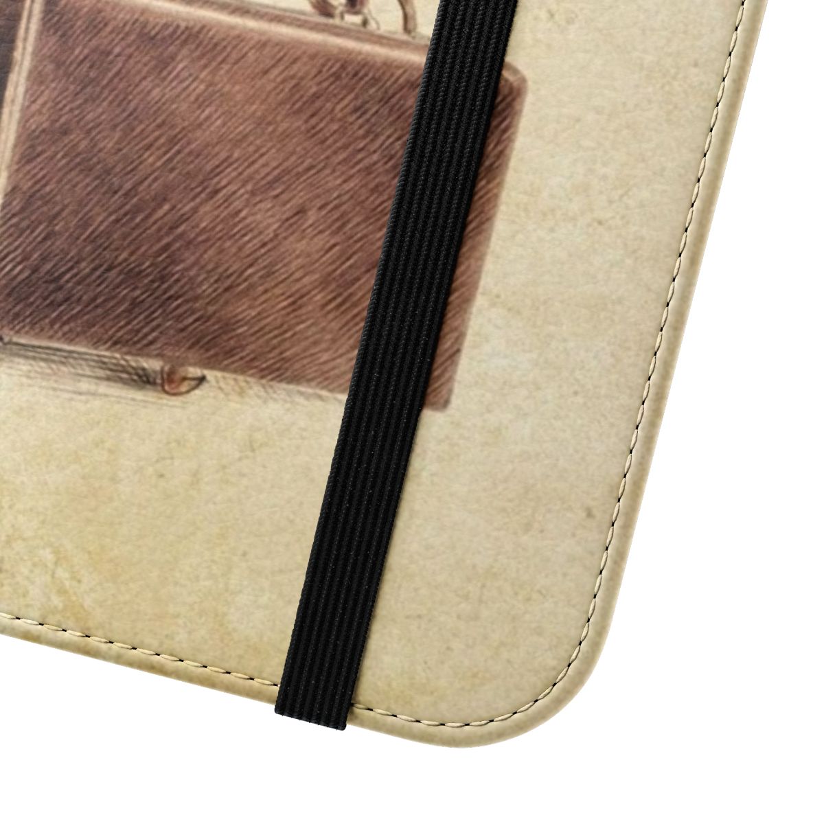 A vintage-inspired flip cover phone case featuring a worker bee design, perfect for business professionals. - Close Up