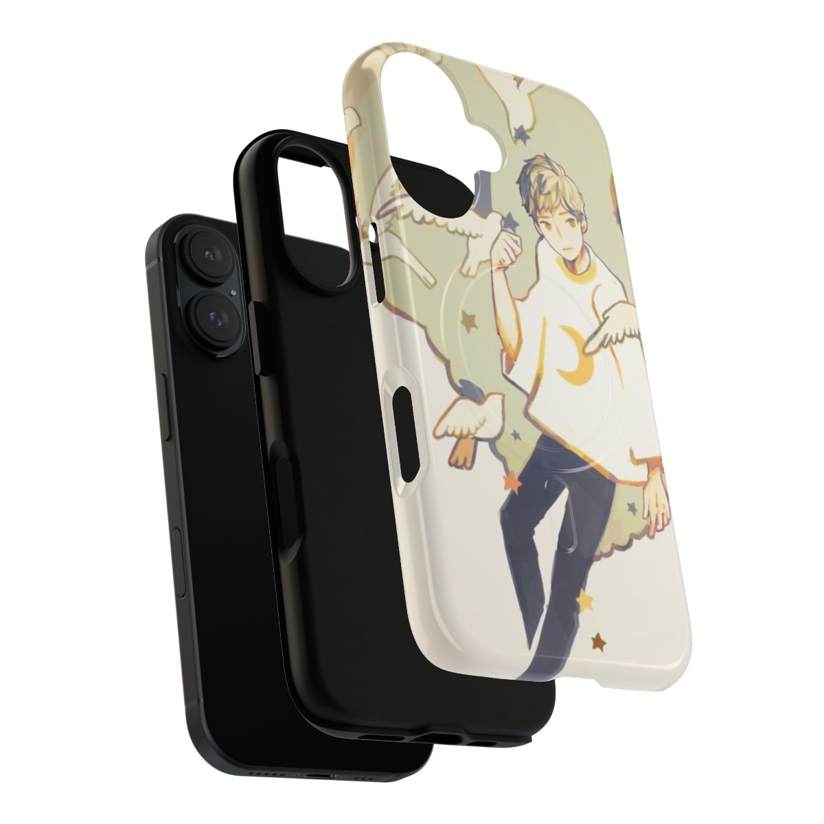 Magnetic phone case with a custom stars, manga, and anime-inspired design - Layers