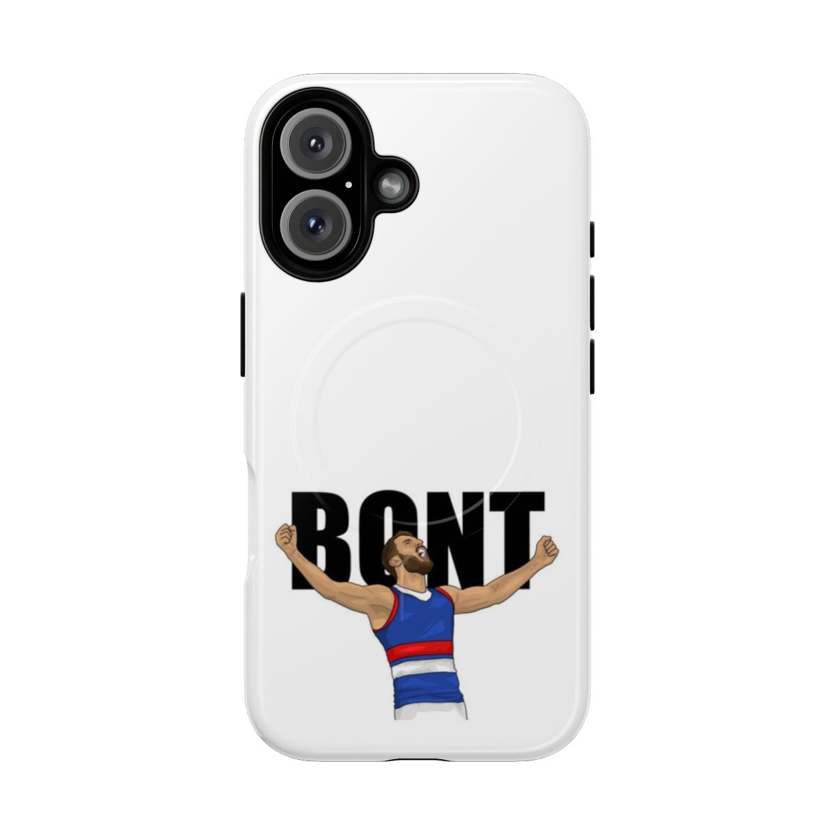 Western Bulldogs-themed magnetic and tough phone case featuring Marcus Bontempelli