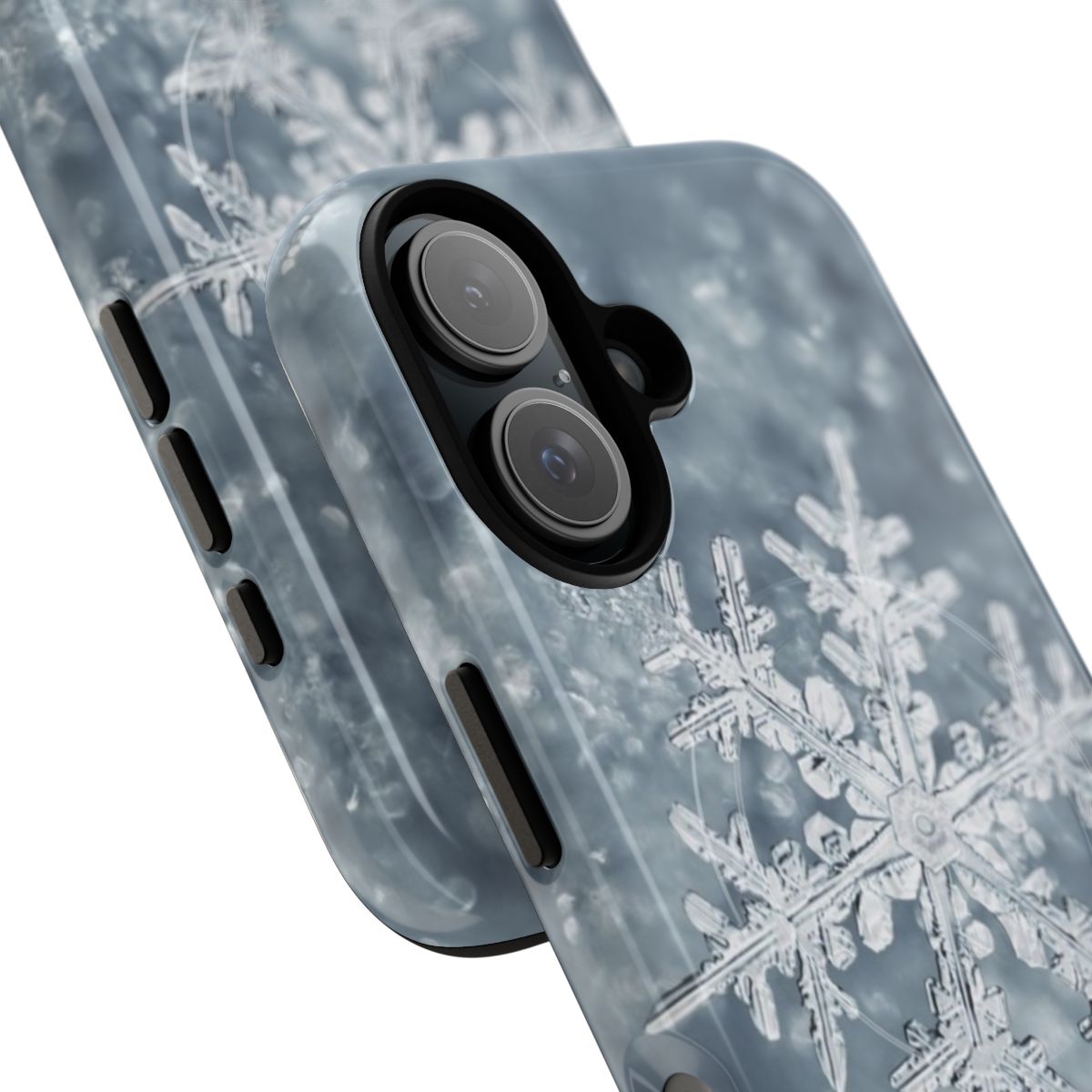 Snowflake-patterned magnetic protective phone case - Detail