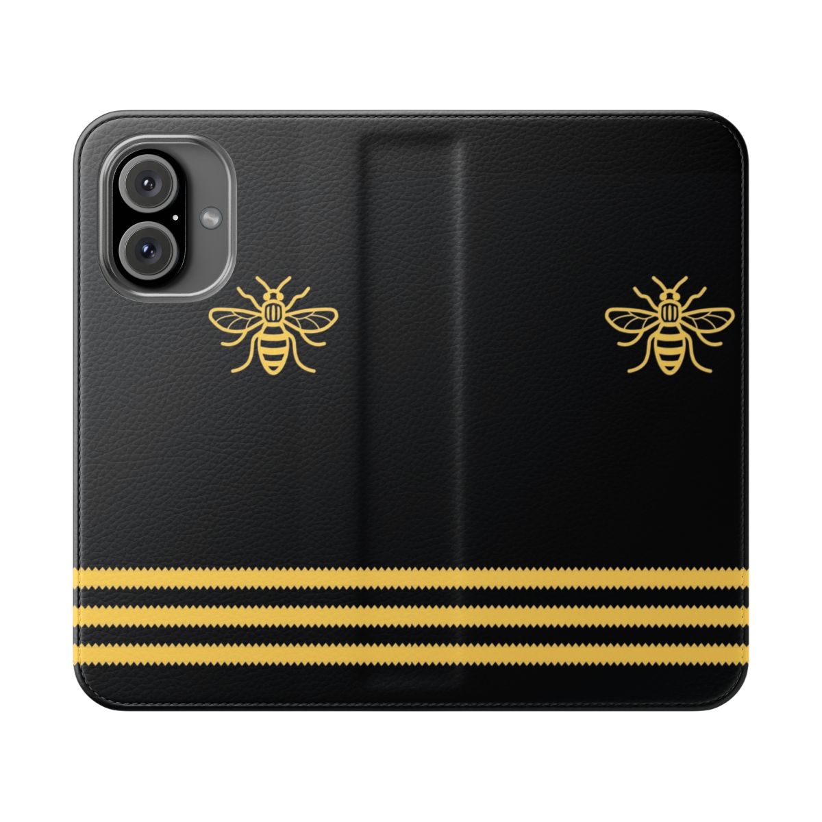 Retro-styled Manchester bee-themed phone case