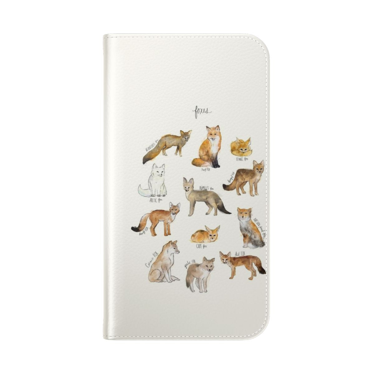 Vibrant fox design on a flip cover phone case - Folded Back