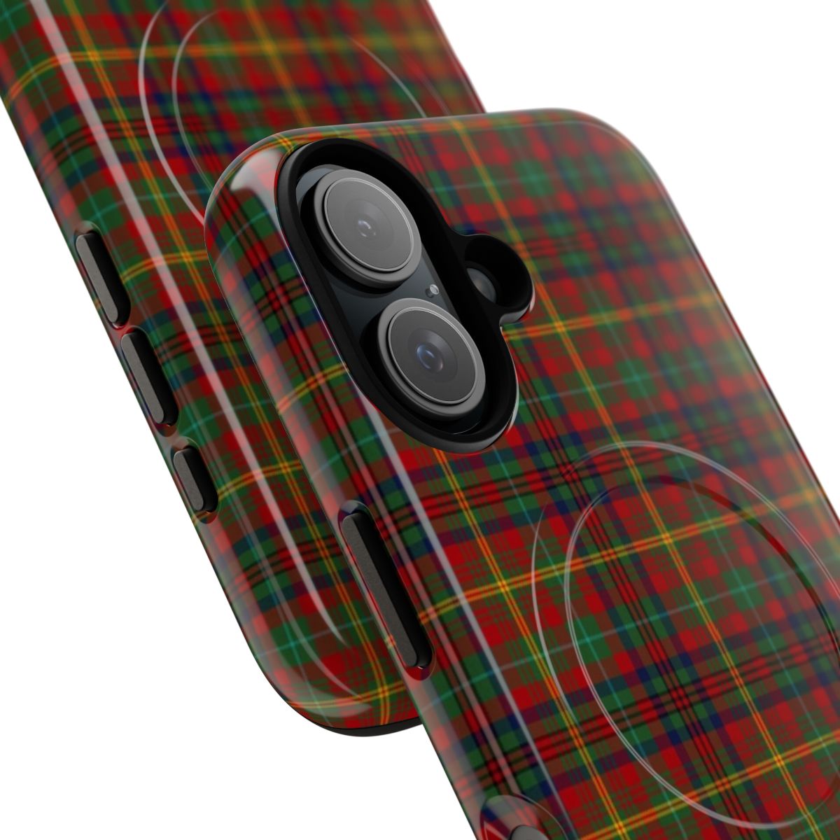 McMaster clan tartan phone case featuring a traditional Scottish-Canadian heraldic design - Detail