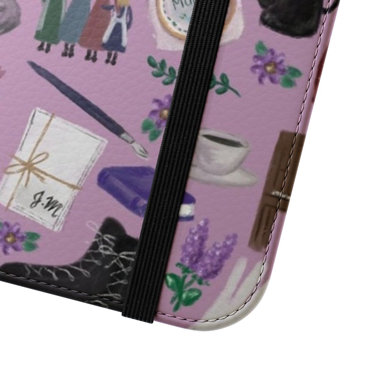 Bookish Pattern Phone Case with Classic Literature Inspired Design - Close Up