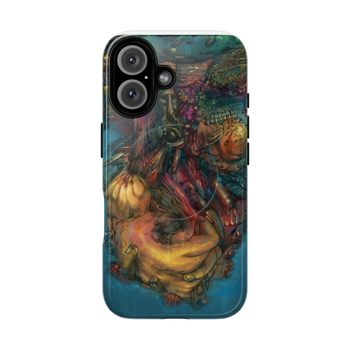 Magnetic tough phone cases with vibrant psychedelic and abstract designs