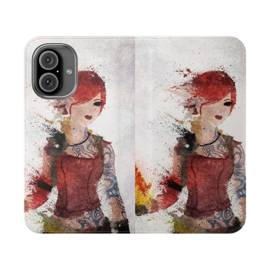 Flames gaming phone case with splatter art design