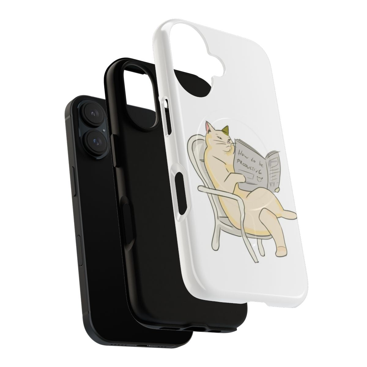 Silhouette of a Ford Mustang vintage car on a magnetic phone case - Layers