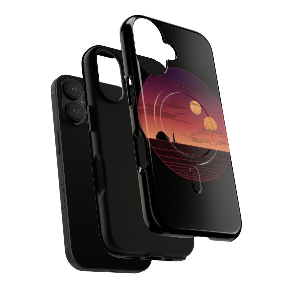 Magnetic tough phone case featuring the iconic binary sunset from Star Wars - Layers