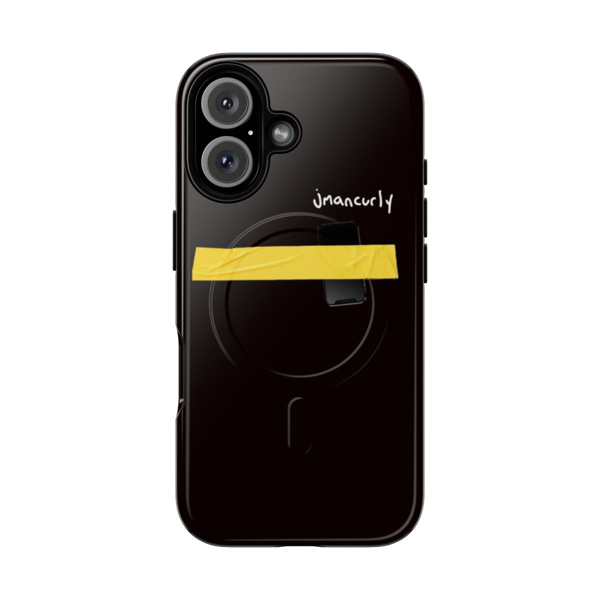 Jmancurly-inspired yellow phone case with magnetic closure and tough protective design