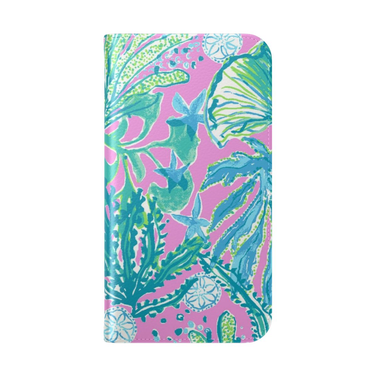 Tropical-inspired phone case with floral and nature-themed design - Folded Back