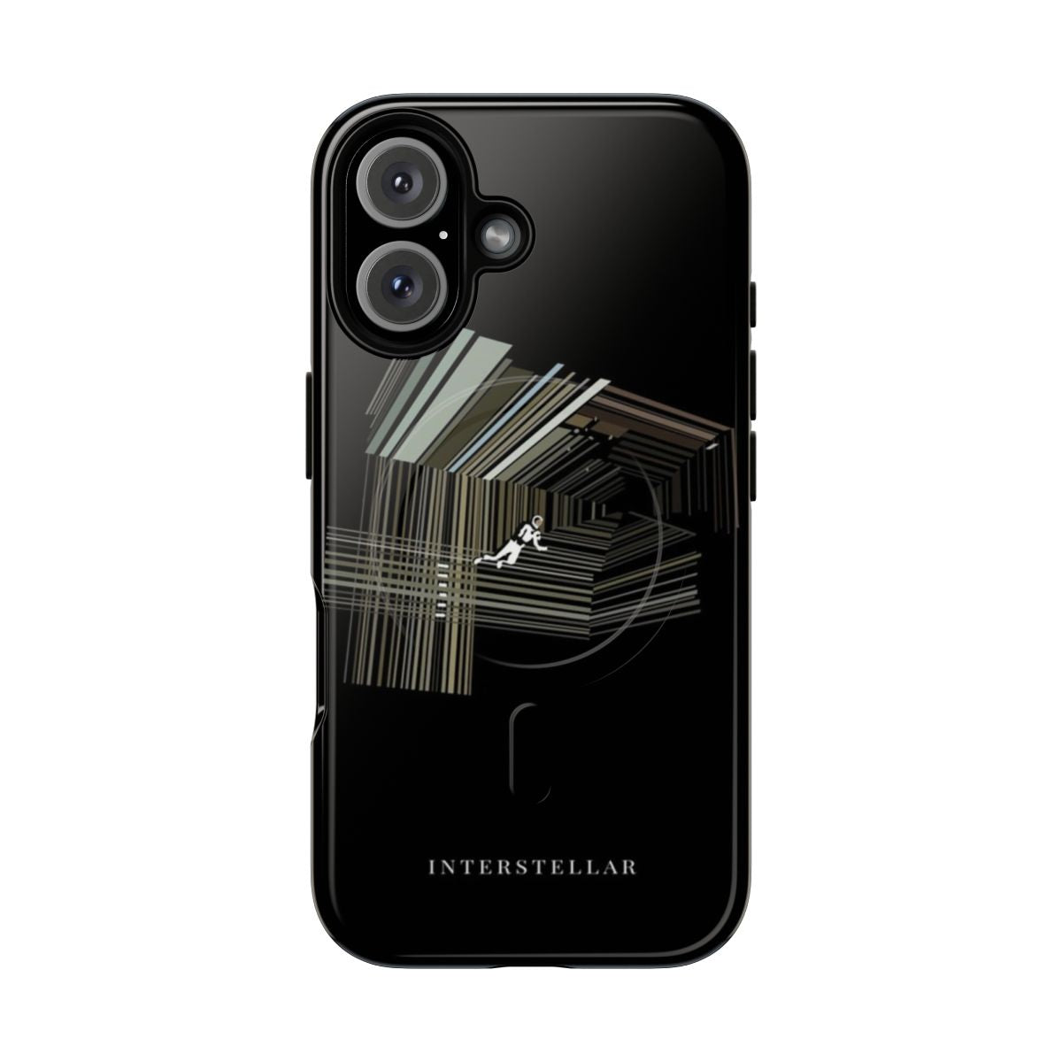 Interstellar-themed magnetic protective phone case with space, galaxy, and astronaut design