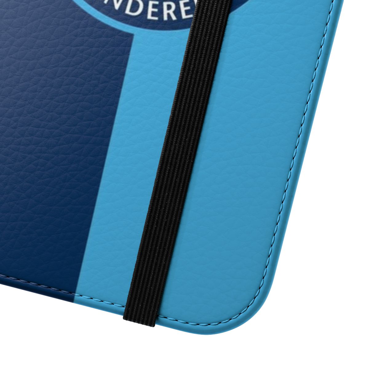 Squares flip cover phone case featuring the Wycombe Wanderers FC logo - Close Up