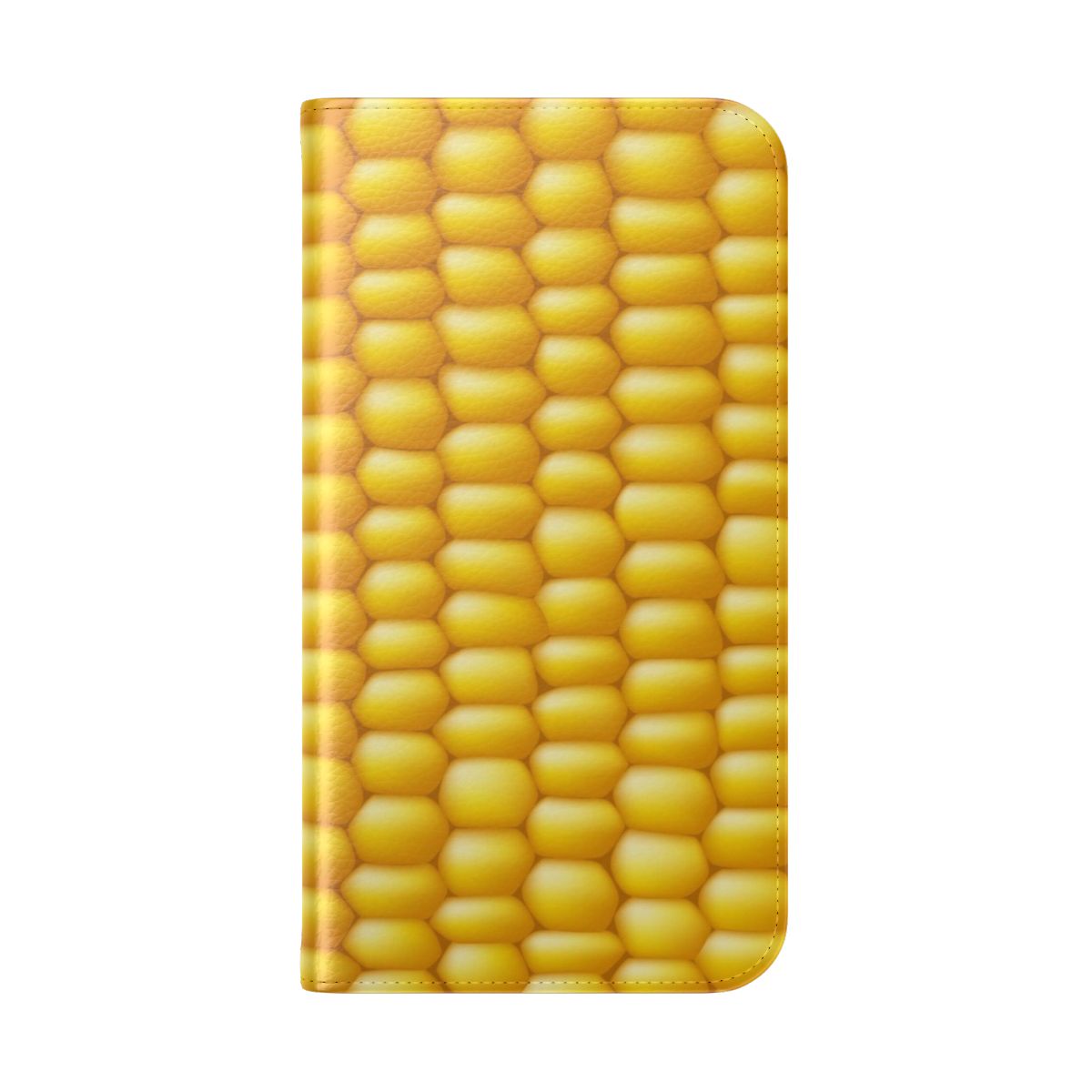 A phone case featuring a colorful corn cob design - Folded Back